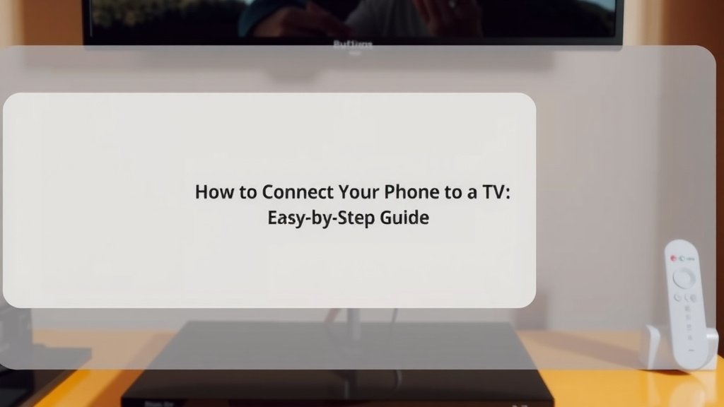 How to Connect Your Phone to a TV: Easy Step-by-Step Guide