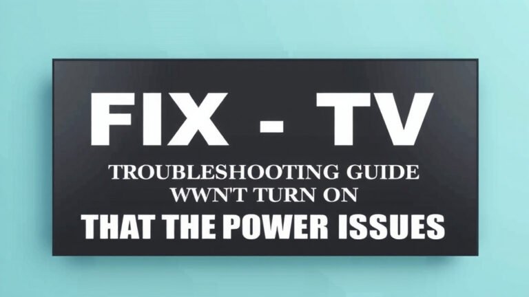Fix Your TV: Troubleshooting Guide to Power Issues