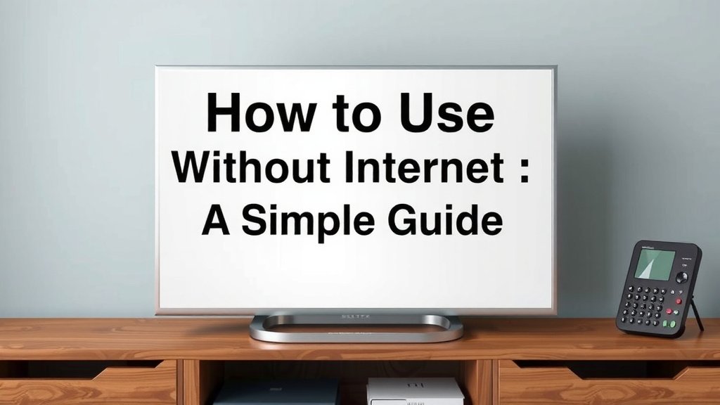 How to Use Your TV Without Internet: A Simple Guide