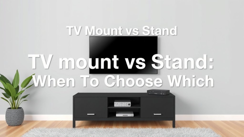 TV Mount vs Stand: When to Choose Which