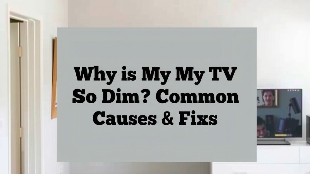 Why Is My TV So Dim? Common Causes & Fixes