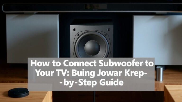 How to Connect a Subwoofer to Your TV: Step-by-Step Guide