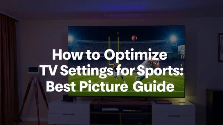 How to Optimize TV Settings for Sports: Best Picture Guide