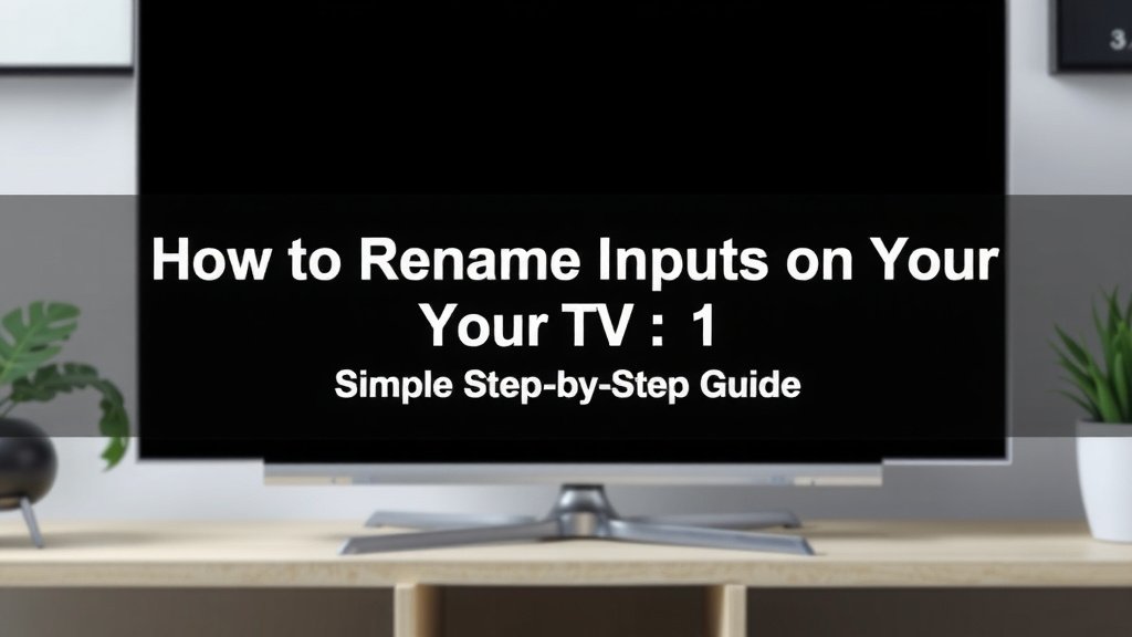 How to Rename Inputs on Your TV: A Simple Step-by-Step Guide