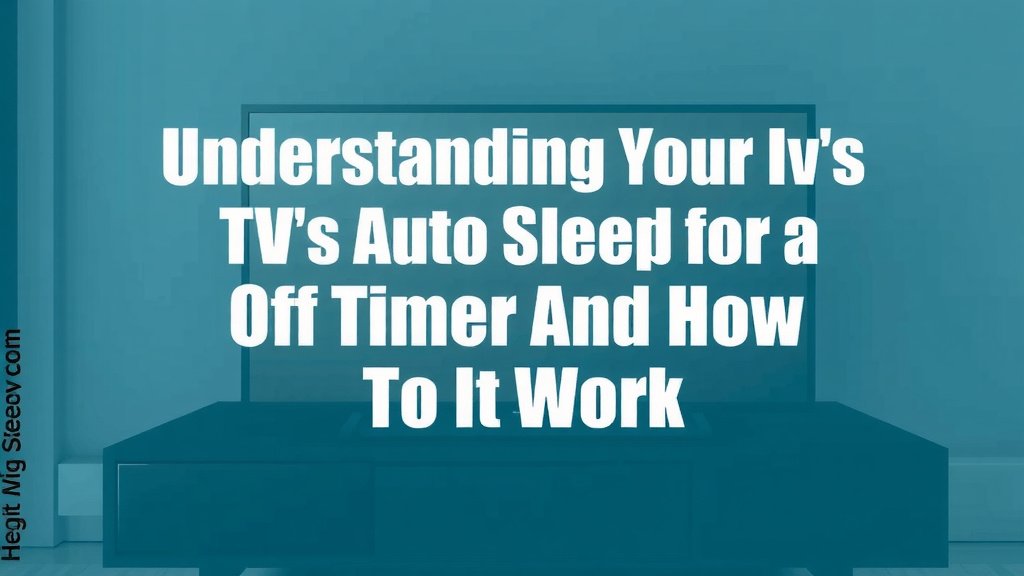 Understanding Your TV's Auto-Off Feature
